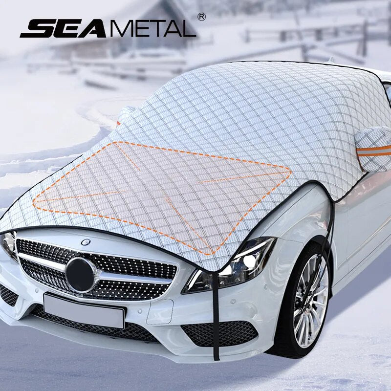 SEAMETAL Car Windshield Full Cover Winter Outdoor Snow Shield Full  Protection Universal Windscreen Snow Cover Windproof Strap